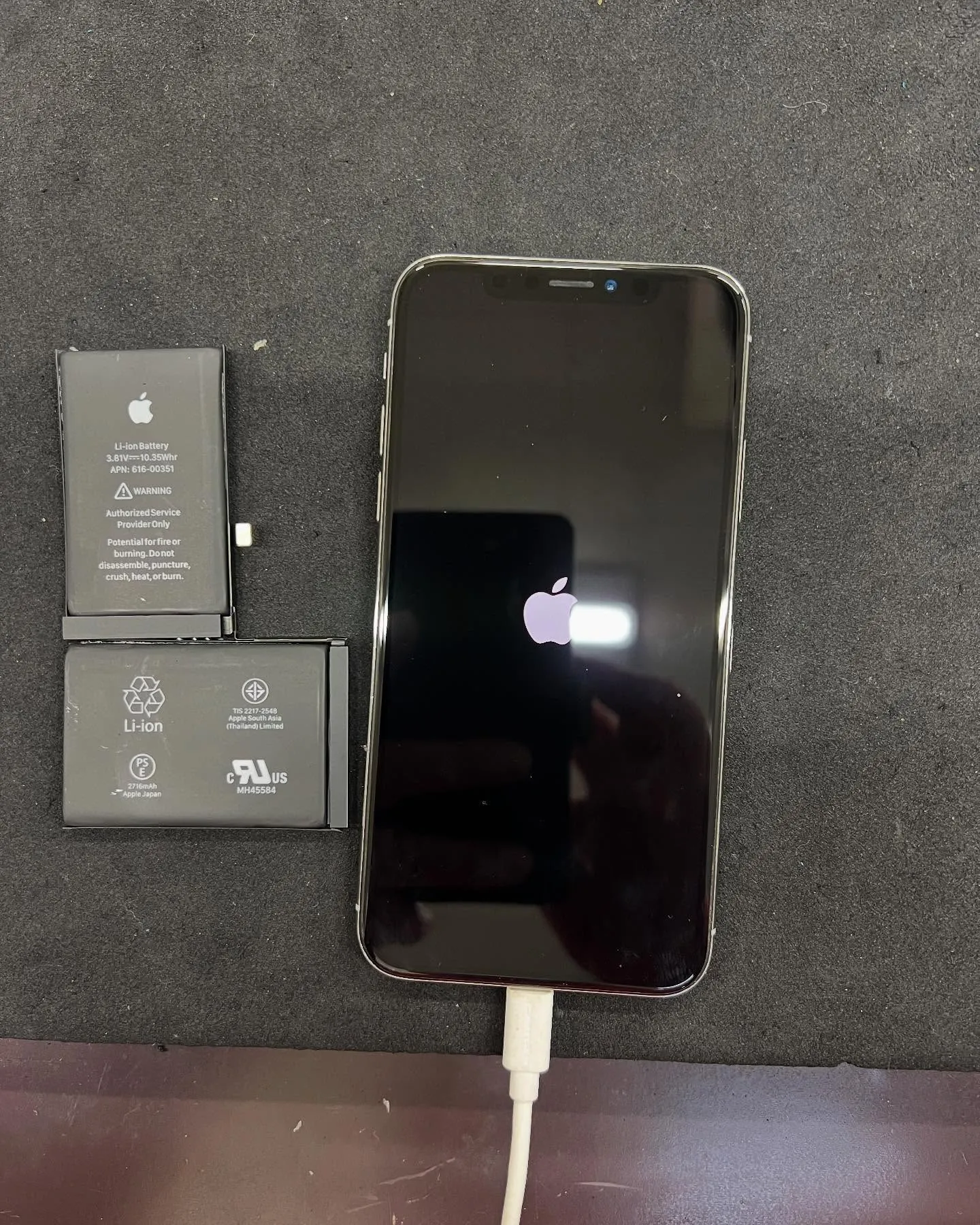 iPhoneXのバッテリー交換