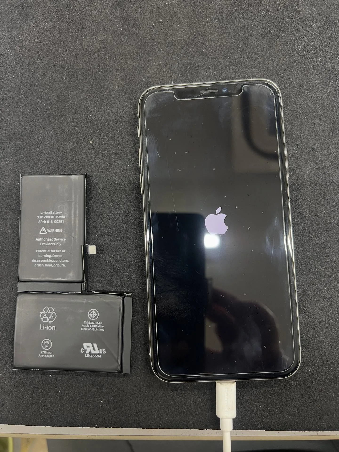 iPhoneXのバッテリー交換